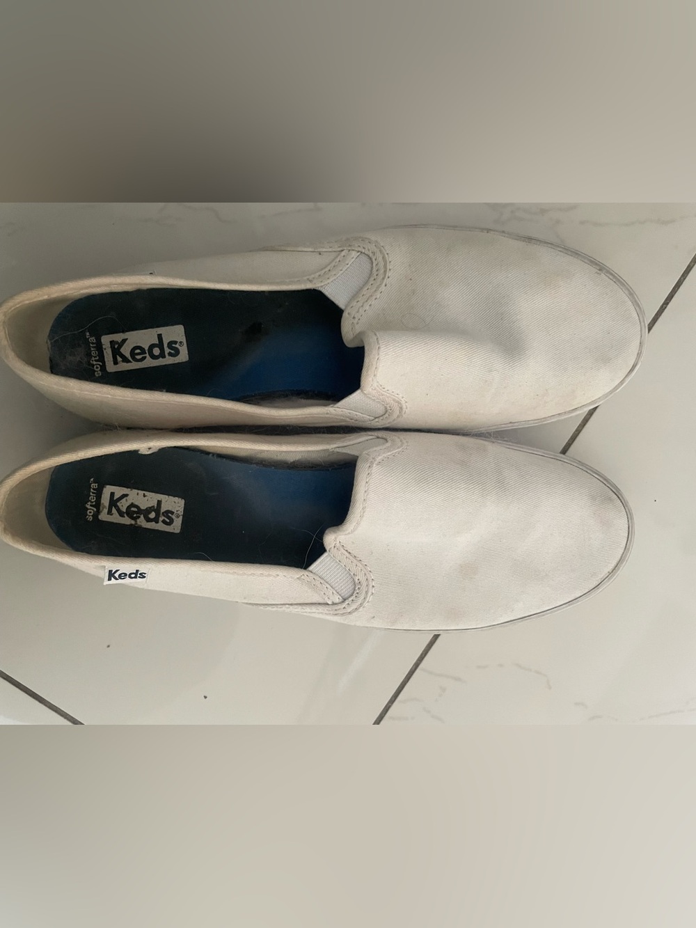 Keds White Slip-On Canvas Sneakers
